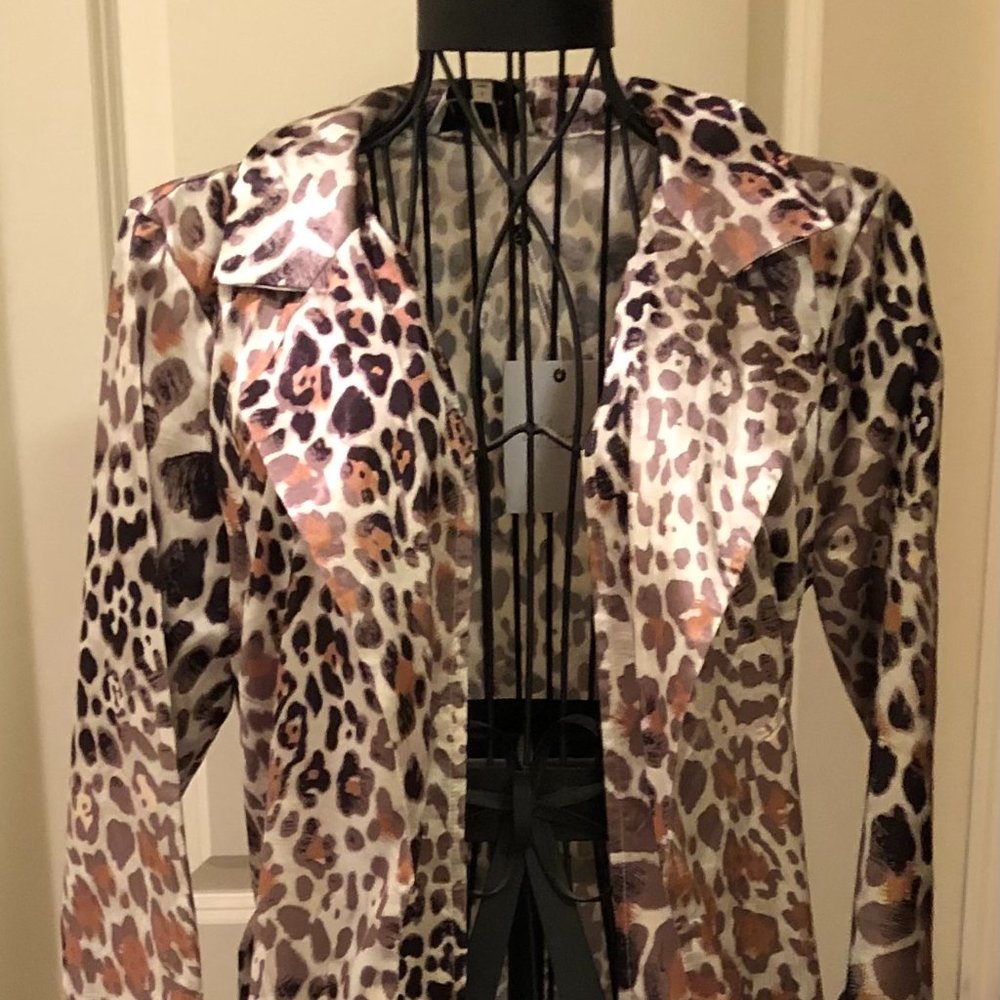 L'Academie Silk Leopard Top